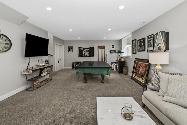 439 Thomas Ave, Forest Park, IL 60130 - recreation room featuring recessed lighting, carpet, and billiards