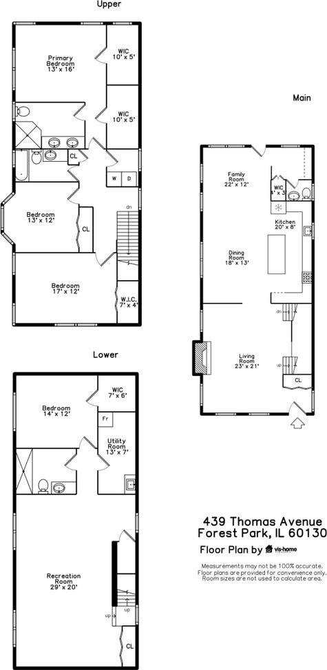439 Thomas Ave, Forest Park, IL 60130 - view of property floor plan