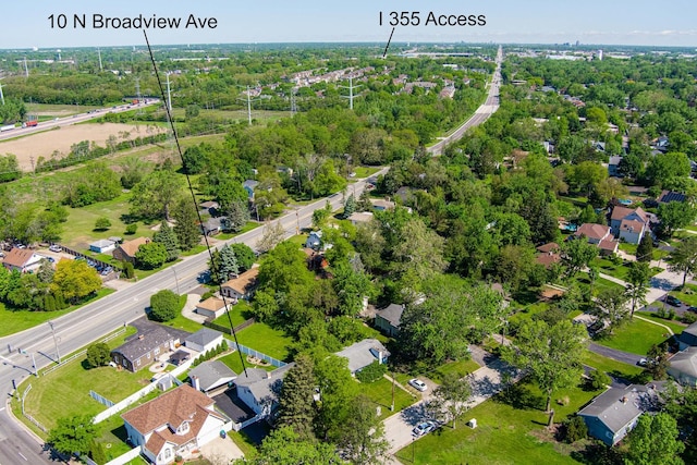 10 N Broadview Ave, Lombard, IL 60148 - aerial view of residential area featuring a tree filled landscape
