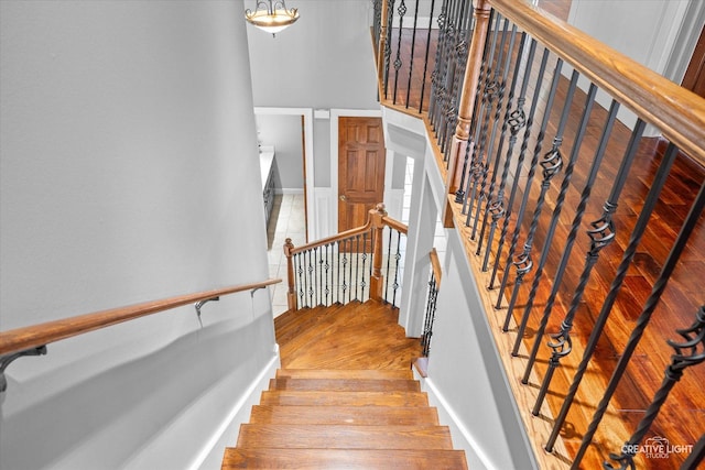 800 Diamond Head Dr E, Shorewood, IL 60404 - stairs featuring wood finished floors