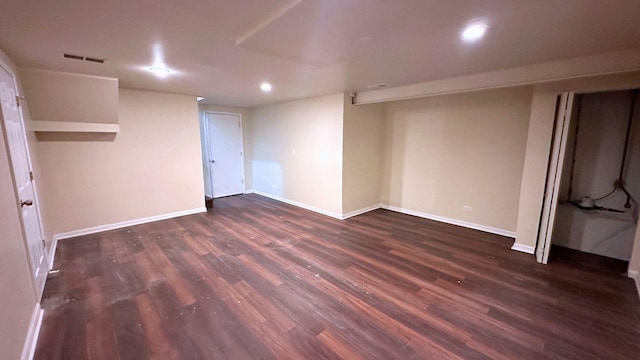 3420 203rd St, Olympia Fields, IL 60461 - finished basement featuring dark wood-style floors, baseboards, and recessed lighting