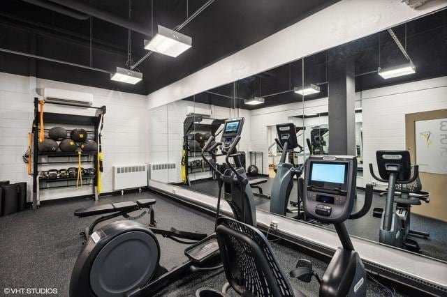 3550 N Lake Shore Dr Unit 1901, Chicago, IL 60657 - exercise room with radiator and an AC wall unit