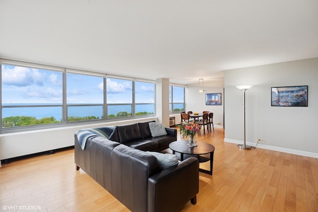 3550 N Lake Shore Dr Unit 1901, Chicago, IL 60657 - living room featuring light wood finished floors and baseboards