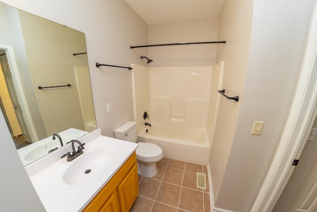 2433 River Oaks Ln Unit 6, Rockford, IL 61102 - bathroom featuring toilet, vanity, shower / bath combination, and tile patterned flooring