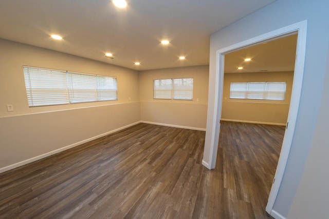 2433 River Oaks Ln Unit 6, Rockford, IL 61102 - unfurnished room with dark wood finished floors, baseboards, and recessed lighting