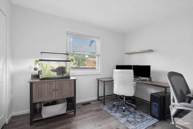 125 S Pinecrest Rd, Bolingbrook, IL 60440 - home office with wood finished floors and baseboards