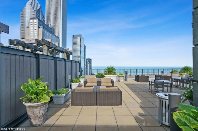 130 N Garland Ct Unit 2009, Chicago, IL 60602 - view of patio / terrace featuring an outdoor hangout area and a water view