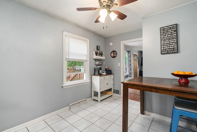 1211 Schriber Ave, Joliet, IL 60435 - home office with ceiling fan and light tile patterned floors