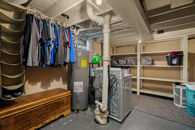 1211 Schriber Ave, Joliet, IL 60435 - utility room featuring water heater and washing machine and dryer