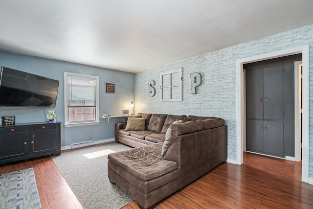 1211 Schriber Ave, Joliet, IL 60435 - living room with wood finished floors and baseboard heating