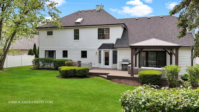 112 Danada Dr, Wheaton, IL 60189 - rear view of house with a shingled roof, a gazebo, board and batten siding, and a wooden deck