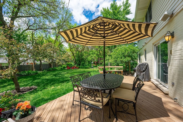 846 Park Dr, Flossmoor, IL 60422 - wooden terrace with outdoor dining space and a grill