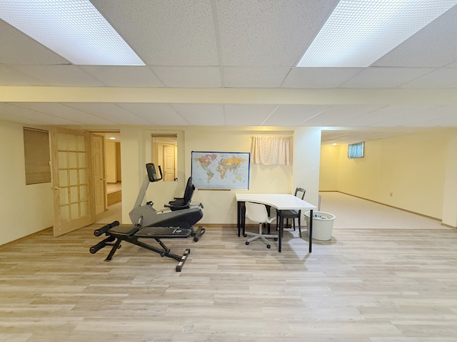1463 Lantern Cir, Naperville, IL 60540 - workout room featuring wood finished floors and baseboards