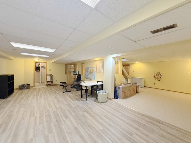 1463 Lantern Cir, Naperville, IL 60540 - office space with wood finished floors and a paneled ceiling