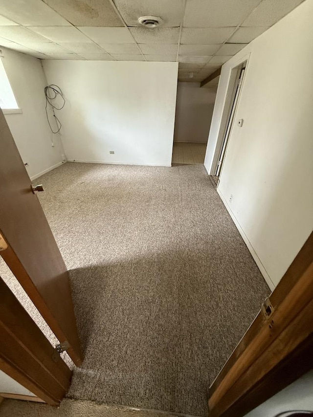 1235 S Mannheim Rd, Westchester, IL 60154 - empty room with carpet floors, a paneled ceiling, and baseboards