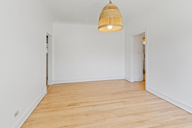 847 S Humphrey Ave Unit 3, Oak Park, IL 60304 - empty room featuring crown molding, wood finished floors, and baseboards