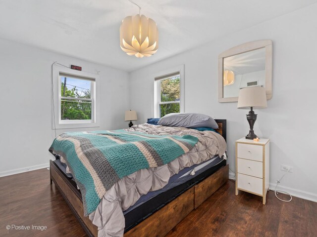 307 N Schubert St, Palatine, IL 60067 - bedroom with multiple windows, wood finished floors, and baseboards