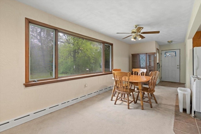 37519 N N Ave, Beach Park, IL 60087 - dining area featuring baseboard heating and a ceiling fan