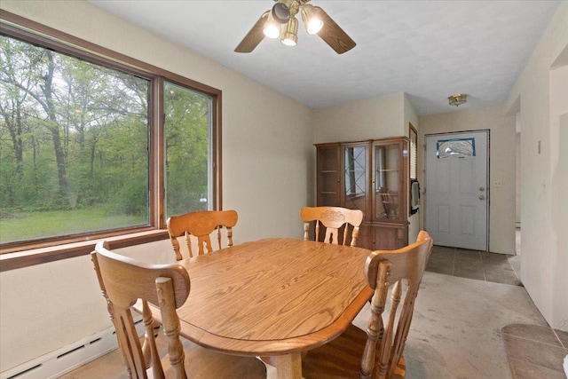 37519 N N Ave, Beach Park, IL 60087 - dining area with ceiling fan and a baseboard radiator
