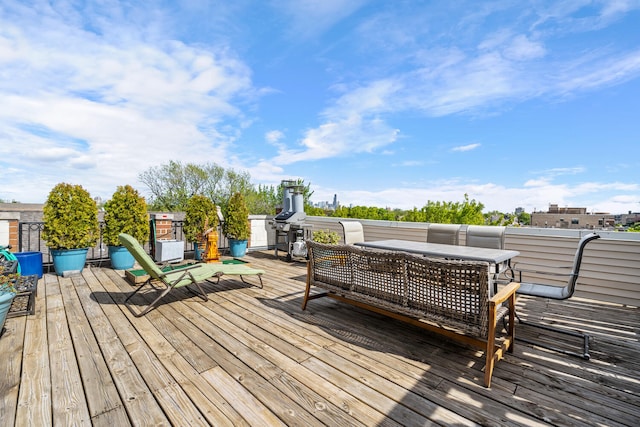 2207 N Western Ave Unit 2C, Chicago, IL 60647 - wooden deck featuring area for grilling