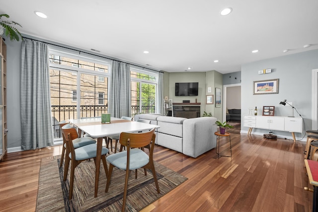 2207 N Western Ave Unit 2C, Chicago, IL 60647 - dining space featuring wood finished floors, recessed lighting, and baseboards