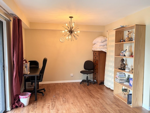 22633 Pleasant Dr Unit 11B, Richton Park, IL 60471 - office space featuring wood finished floors, a chandelier, and baseboards