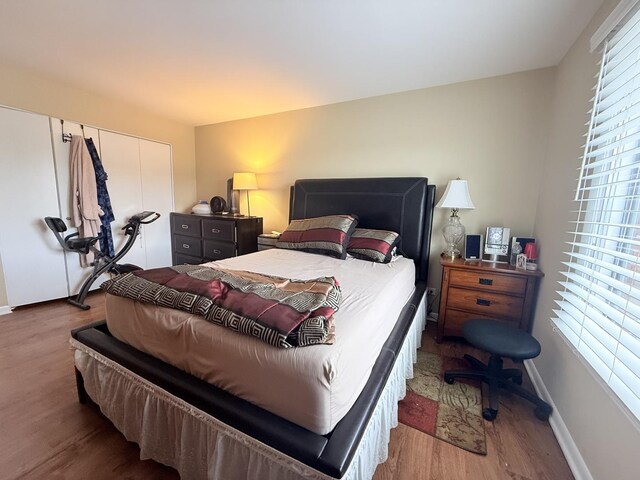 22633 Pleasant Dr Unit 11B, Richton Park, IL 60471 - bedroom featuring wood finished floors, baseboards, and a closet