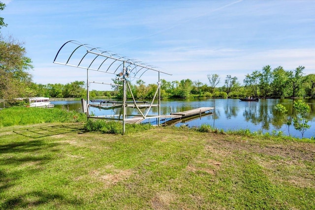 2425 W Riverside Dr, Mchenry, IL 60050 - dock with boat lift and a water view