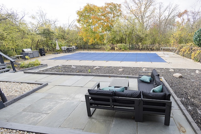 1620 Devonshire Ln, Lake Forest, IL 60045 - view of pool with a patio area, an outdoor hangout area, and a fenced backyard