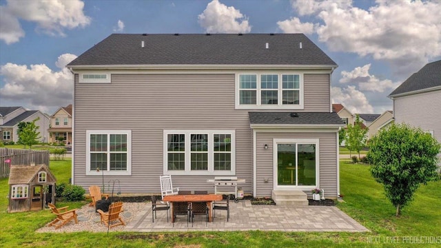 16017 S Crescent Ln, Plainfield, IL 60586 - back of property featuring a patio area, a lawn, and entry steps