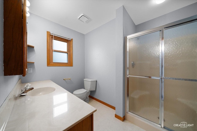 1345 William St, Sycamore, IL 60178 - bathroom with vanity, a shower stall, and tile patterned floors