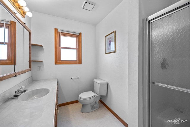 1345 William St, Sycamore, IL 60178 - bathroom with vanity, a shower stall, and plenty of natural light