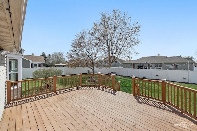 1345 William St, Sycamore, IL 60178 - wooden deck with a fenced backyard and a residential view