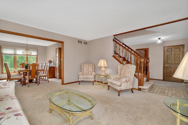 910 N Dovington Dr, Hoffman Estates, IL 60169 - living area with carpet floors, stairs, and baseboards