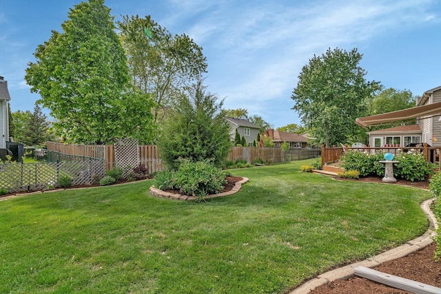 910 N Dovington Dr, Hoffman Estates, IL 60169 - view of yard with a wooden deck