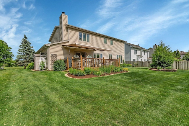 910 N Dovington Dr, Hoffman Estates, IL 60169 - rear view of house featuring a deck and a chimney