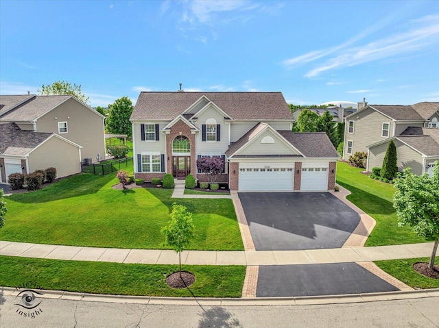17022 S Creighton Dr, Lockport, IL 60441 - traditional-style house featuring brick siding, driveway, an attached garage, and a residential view