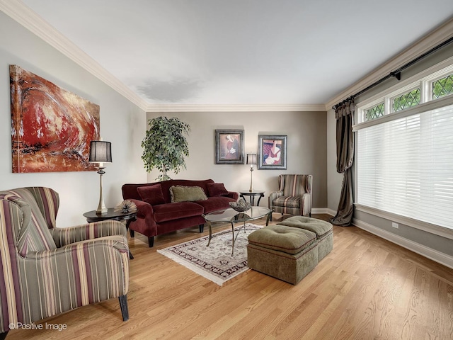 158 Los Lagos Dr, Bloomingdale, IL 60108 - living area with light wood-style flooring, crown molding, and baseboards