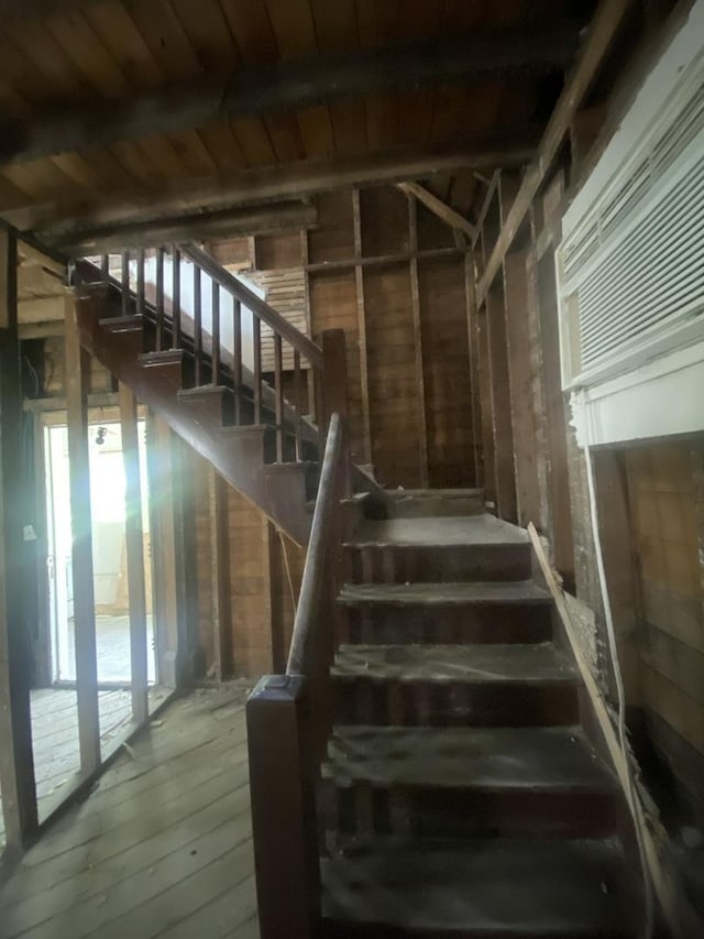 1306 Magnolia St, Rockford, IL 61104 - staircase with hardwood / wood-style flooring