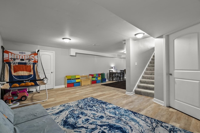 304 Turnbridge Dr, Shorewood, IL 60404 - recreation room featuring wood finished floors and baseboards