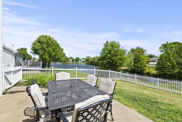 304 Turnbridge Dr, Shorewood, IL 60404 - view of patio featuring a water view and outdoor dining area