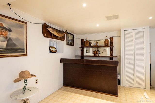4010 Bobby Ln, Schiller Park, IL 60176 - bar area featuring tile patterned floors and recessed lighting