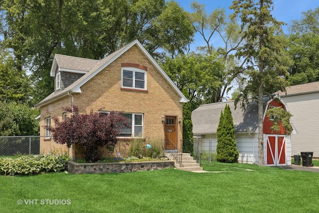415 W N Blvd, Mchenry, IL 60051 - view of front of property featuring brick siding, an outdoor structure, roof with shingles, and a garage