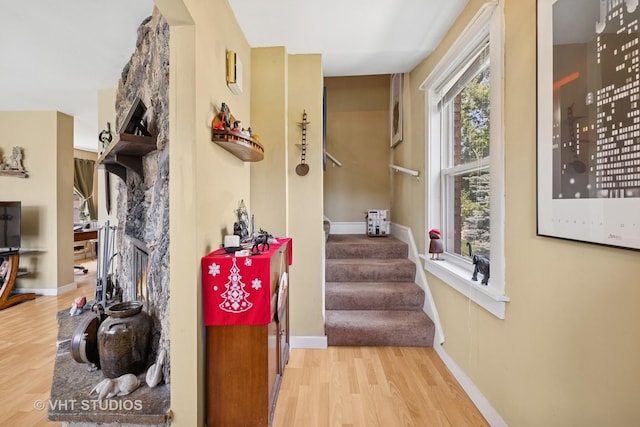 415 W N Blvd, Mchenry, IL 60051 - hallway featuring wood finished floors and stairs