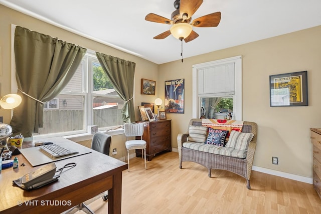 415 W N Blvd, Mchenry, IL 60051 - office featuring a ceiling fan and light wood finished floors