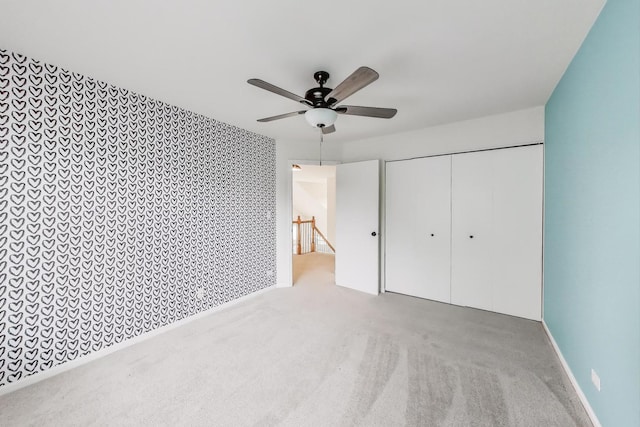 31905 Millard Cir, Warrenville, IL 60555 - unfurnished bedroom with carpet floors, a closet, and ceiling fan