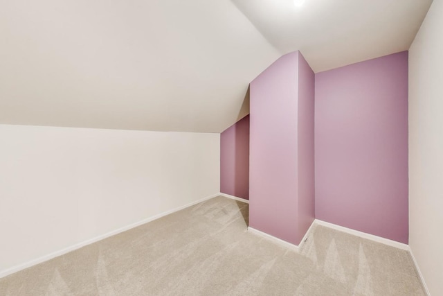 31905 Millard Cir, Warrenville, IL 60555 - additional living space with vaulted ceiling, carpet floors, and baseboards