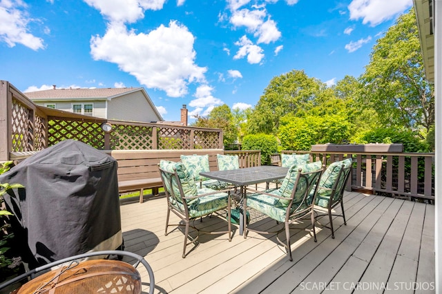 26W568 Lindsey Ave, Winfield, IL 60190 - deck featuring outdoor dining space and grilling area