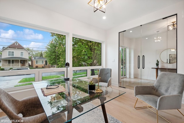 6947 N Overhill Ave, Chicago, IL 60631 - sunroom / solarium with a chandelier