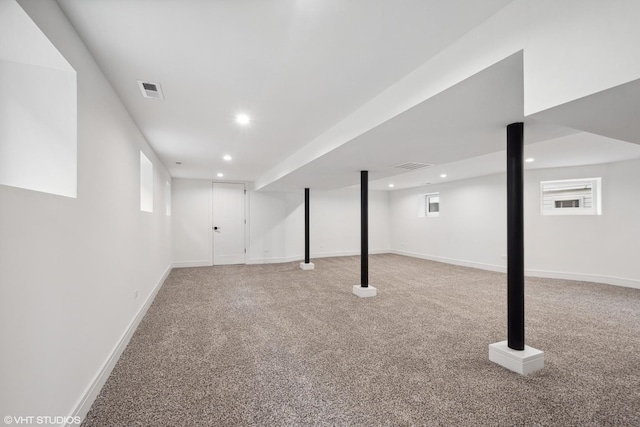 6947 N Overhill Ave, Chicago, IL 60631 - below grade area with carpet flooring, recessed lighting, and baseboards